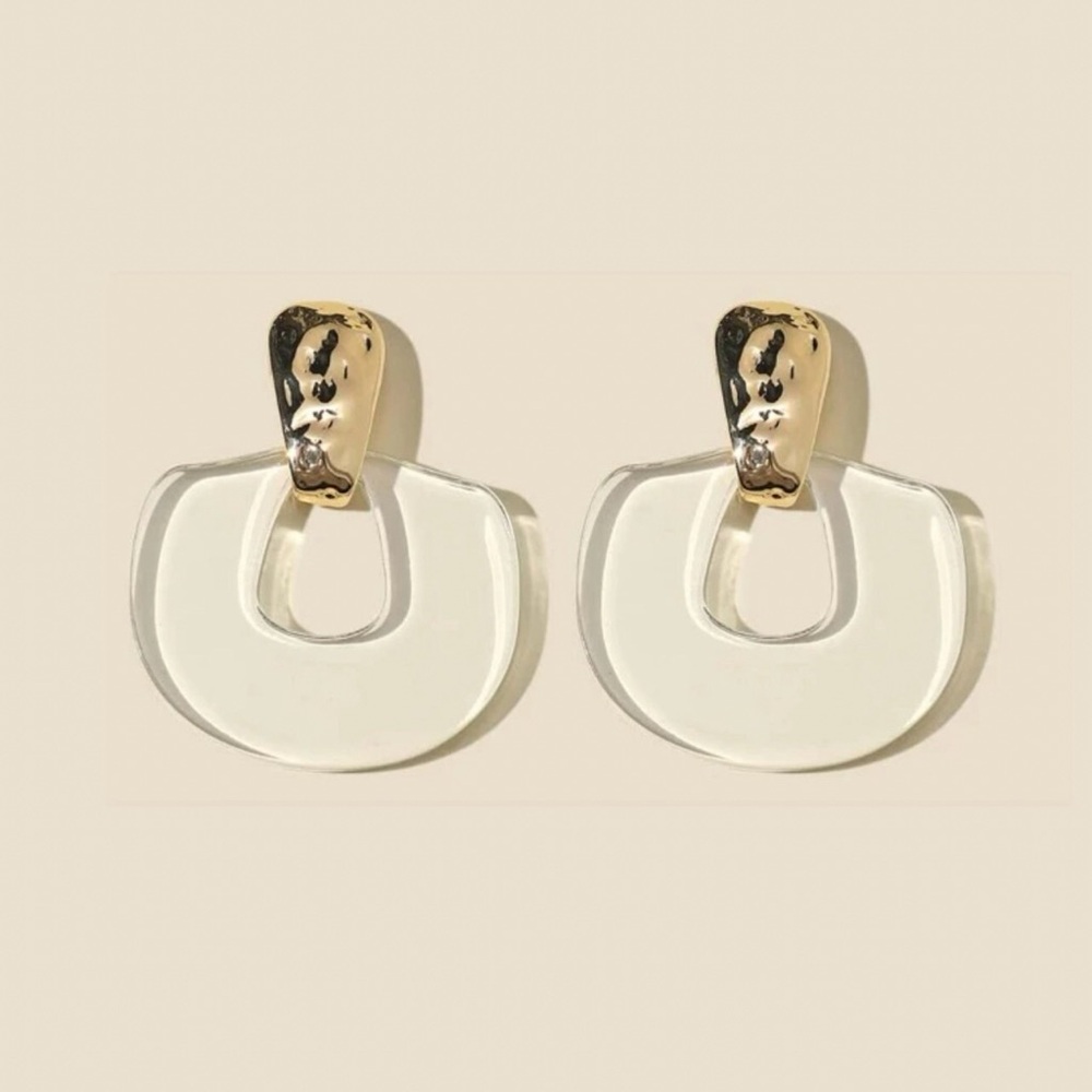 Clear Acrylic Drop Earrings